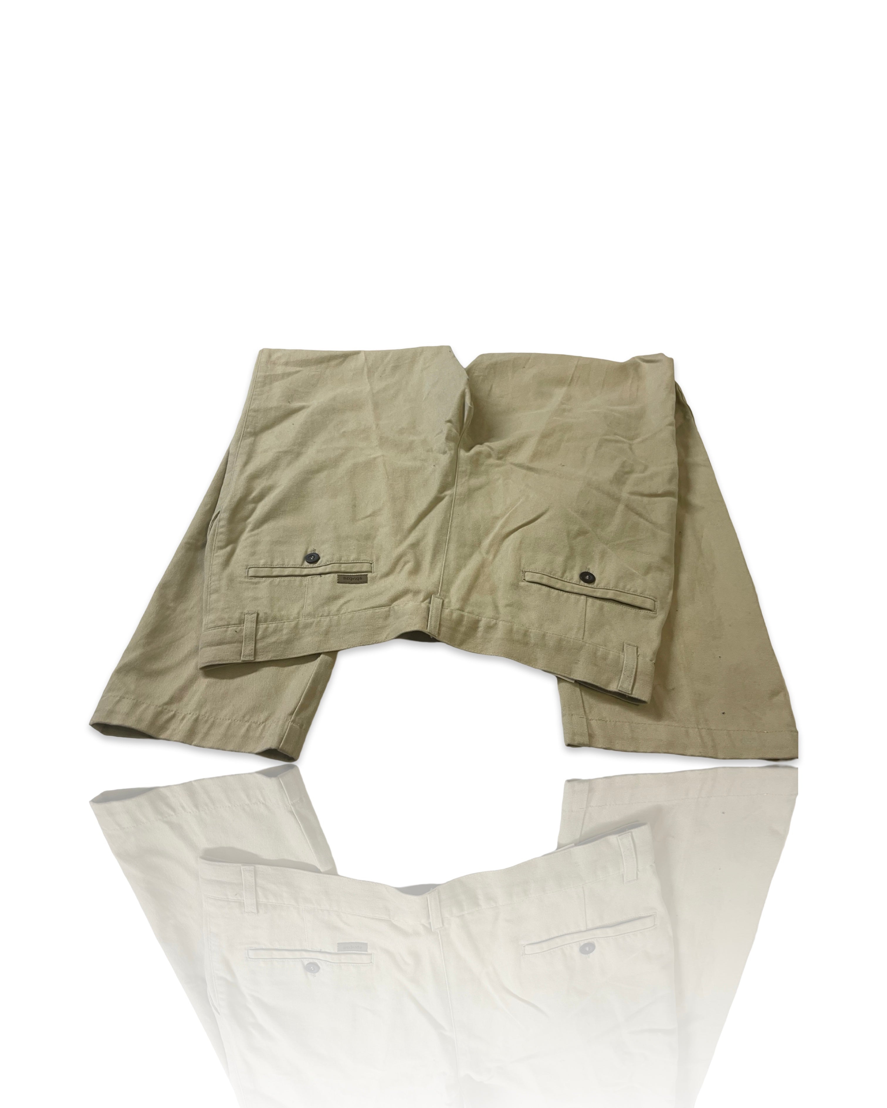 VTG 90s men’s heavy cotton  beige STRATOS MENS PEGGED CHINO TROUSERS  W36 L34 CREAM COTTON|SKU 4249
