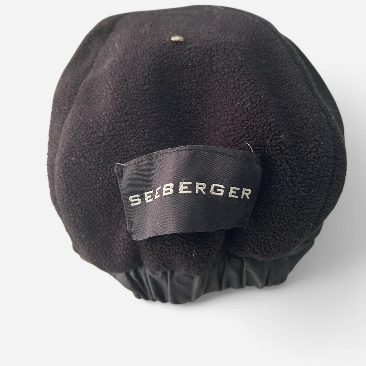 SEEBERGER black Faux Leather Insulated With Adjustable Strap #sku 6816
