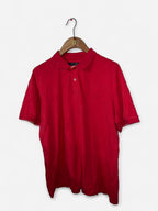 red Paul Costelloe regular fit polo shirt. 
Size medium large 
SKU 7173
L 30 W 24