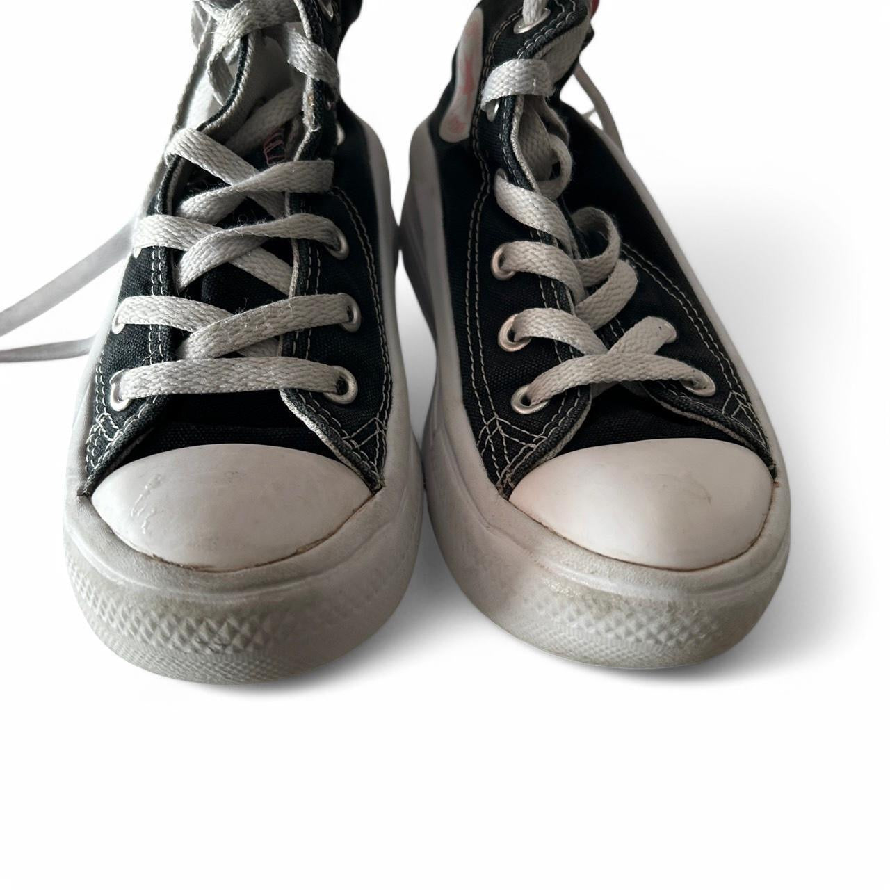 Black and white Converse trainers #Converse Converse Chuck Taylor All Star Platform Black Canvas Girls Kids Size 12 SKU 6826