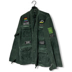 " Unisex Ayios Navy Green Street wear Jacket Made In Greece With Unique Distressed Look L32 W22 in L/XL SKU 6915"