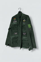 " Unisex Ayios Navy Green Street wear Jacket Made In Greece With Unique Distressed Look L32 W22 in L/XL SKU 6915"