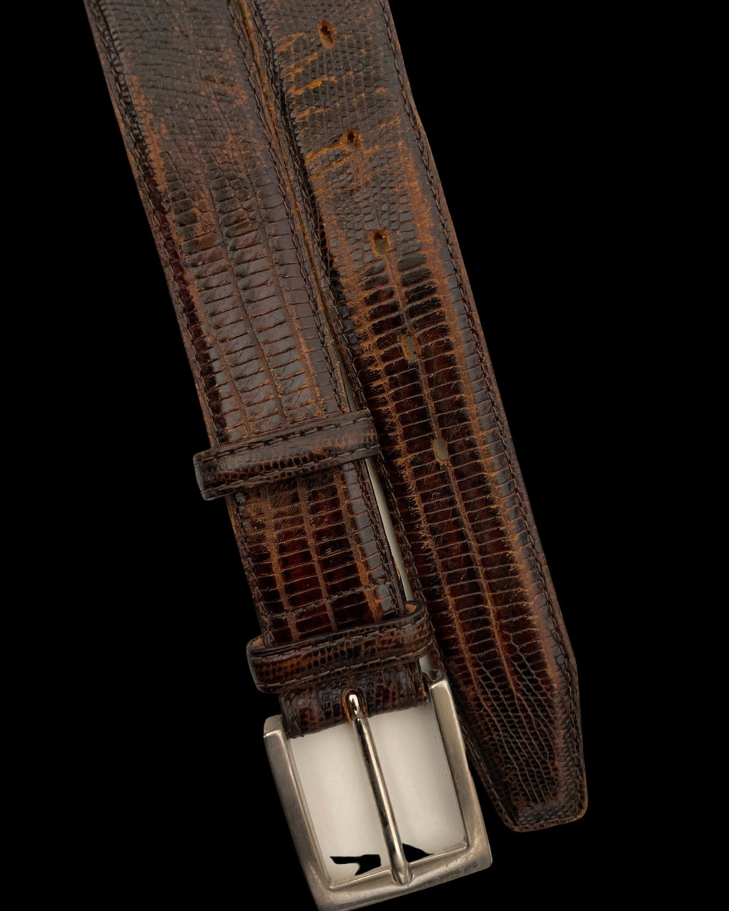 Vintage brown leather mens made in italy belt