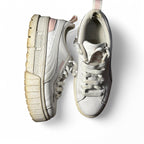 White Puma trainers with pink accents and a chunky sole #lifestyle in uk size 5 USA 6C