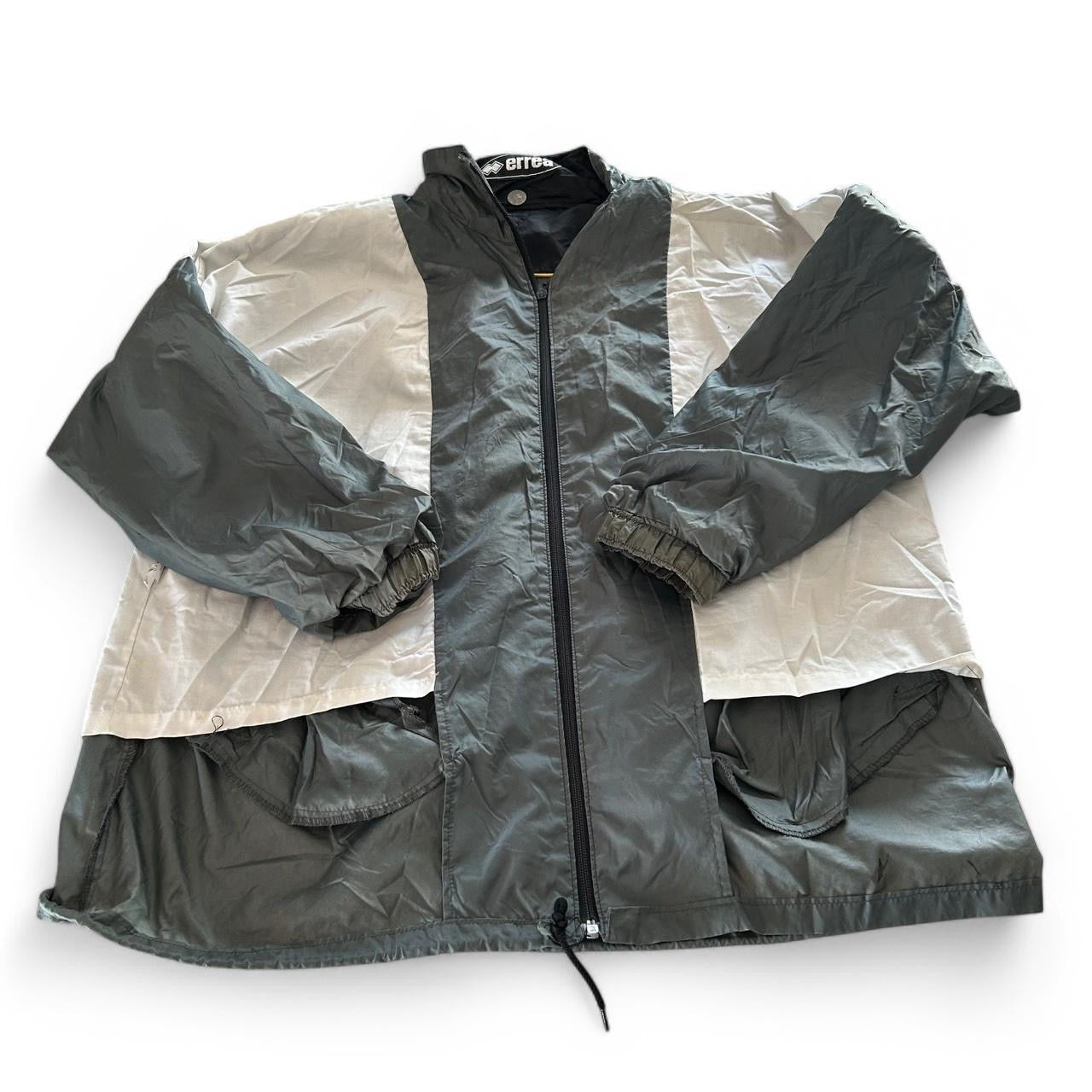 Vintage Errea Football Grey colourblock  Jacket Size Large Mens Vintage Sku 6856