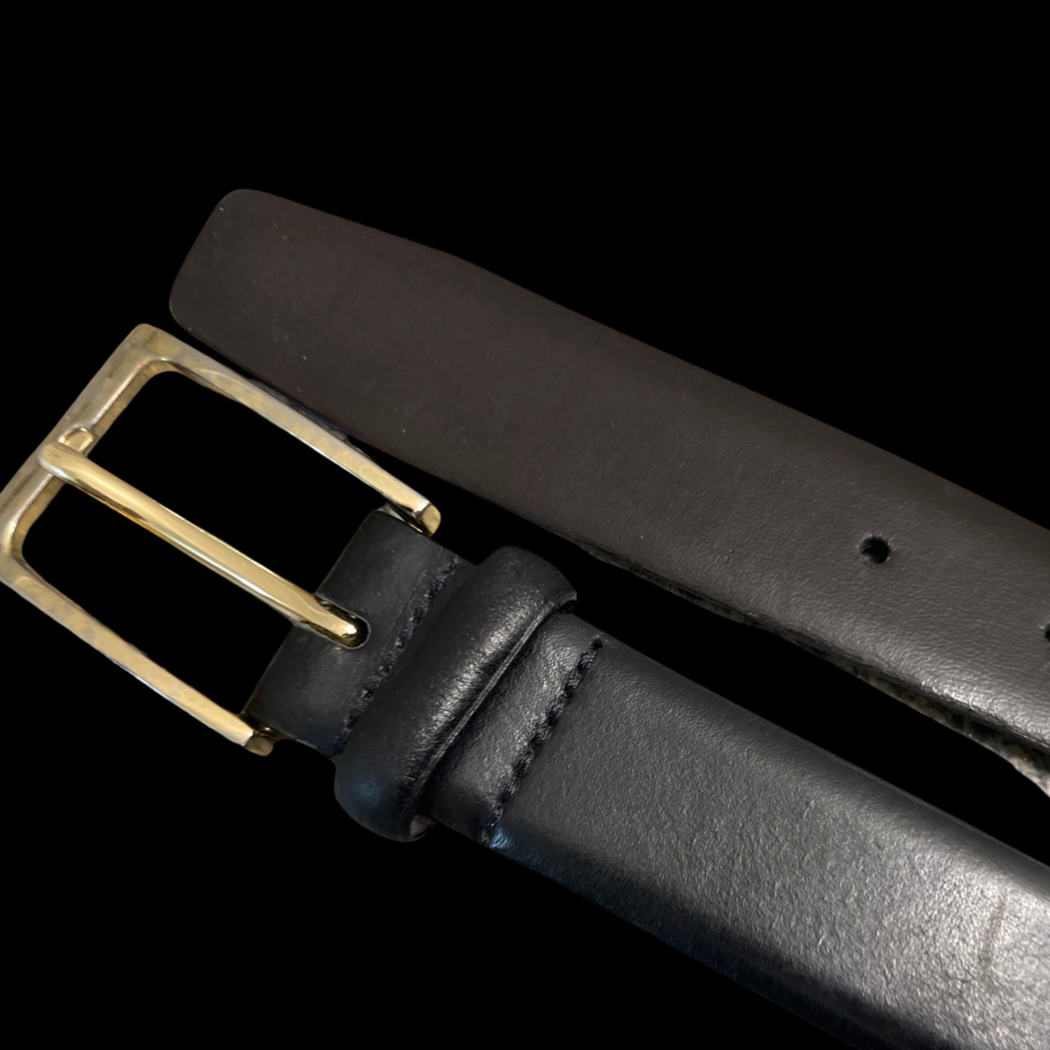 Rubynee Vintage y2k Ibex England real leather mens black belt
