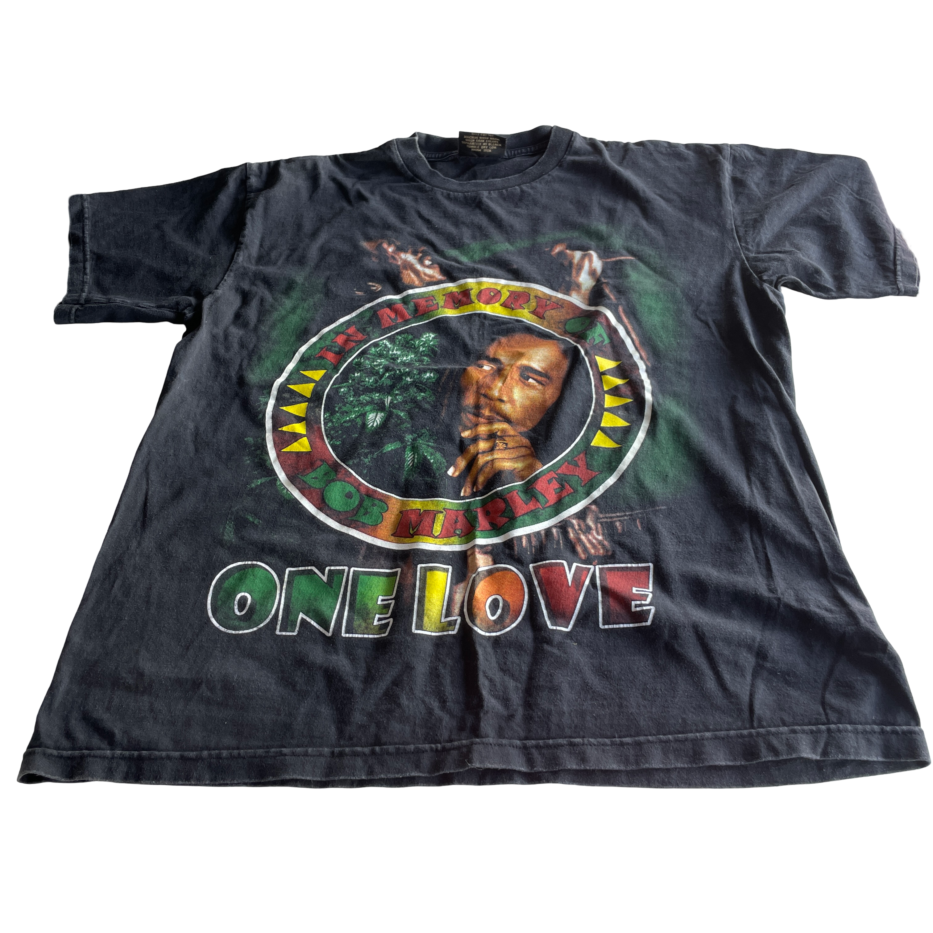 VINTAGE BOB MARLEY one love reggae ska rare tee shirt Made in USA 