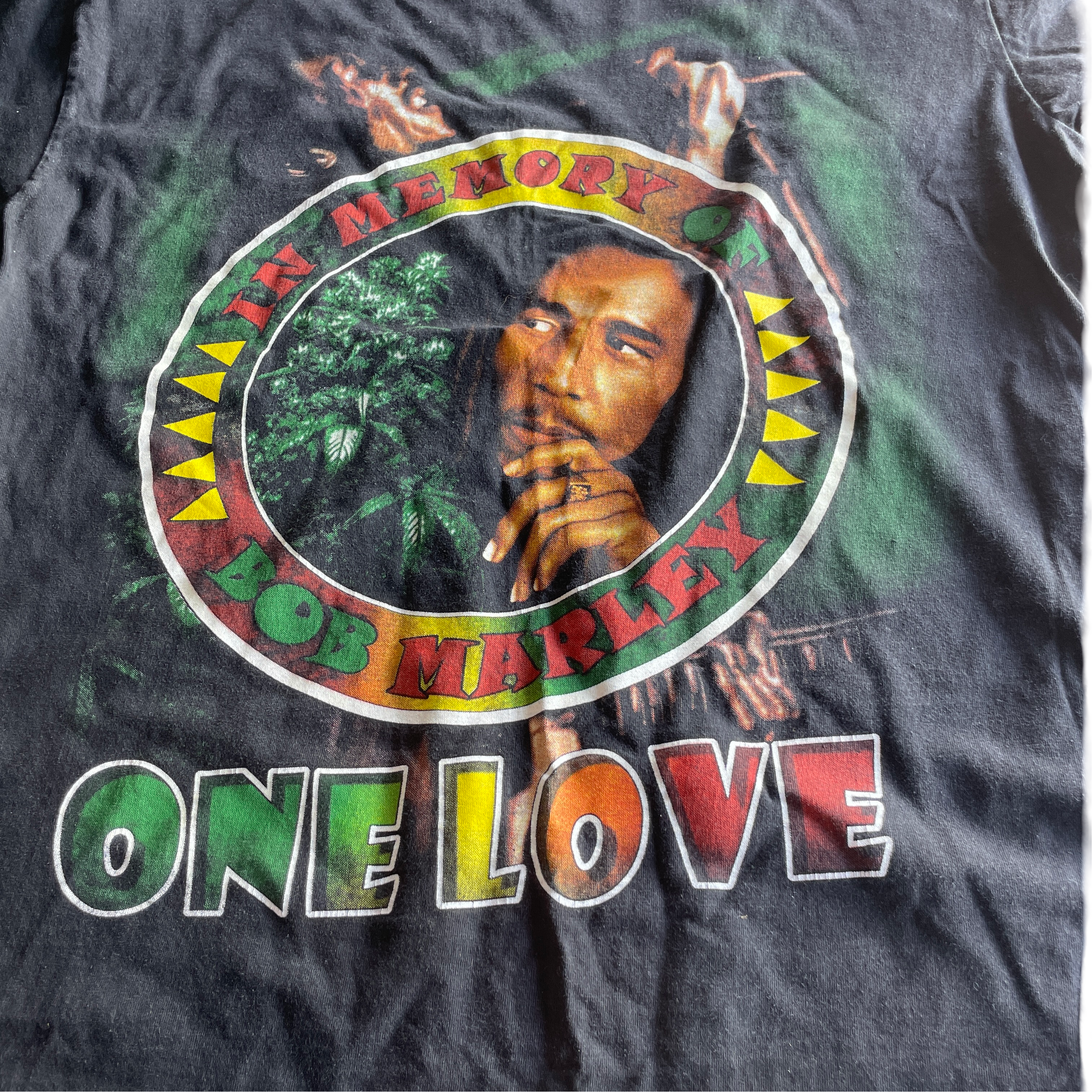 VINTAGE BOB MARLEY one love reggae ska rare tee shirt Made in USA 
