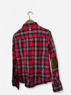 Superdry & Co pre-owned button-down blouse in a multi-coloured tartan check pattern.