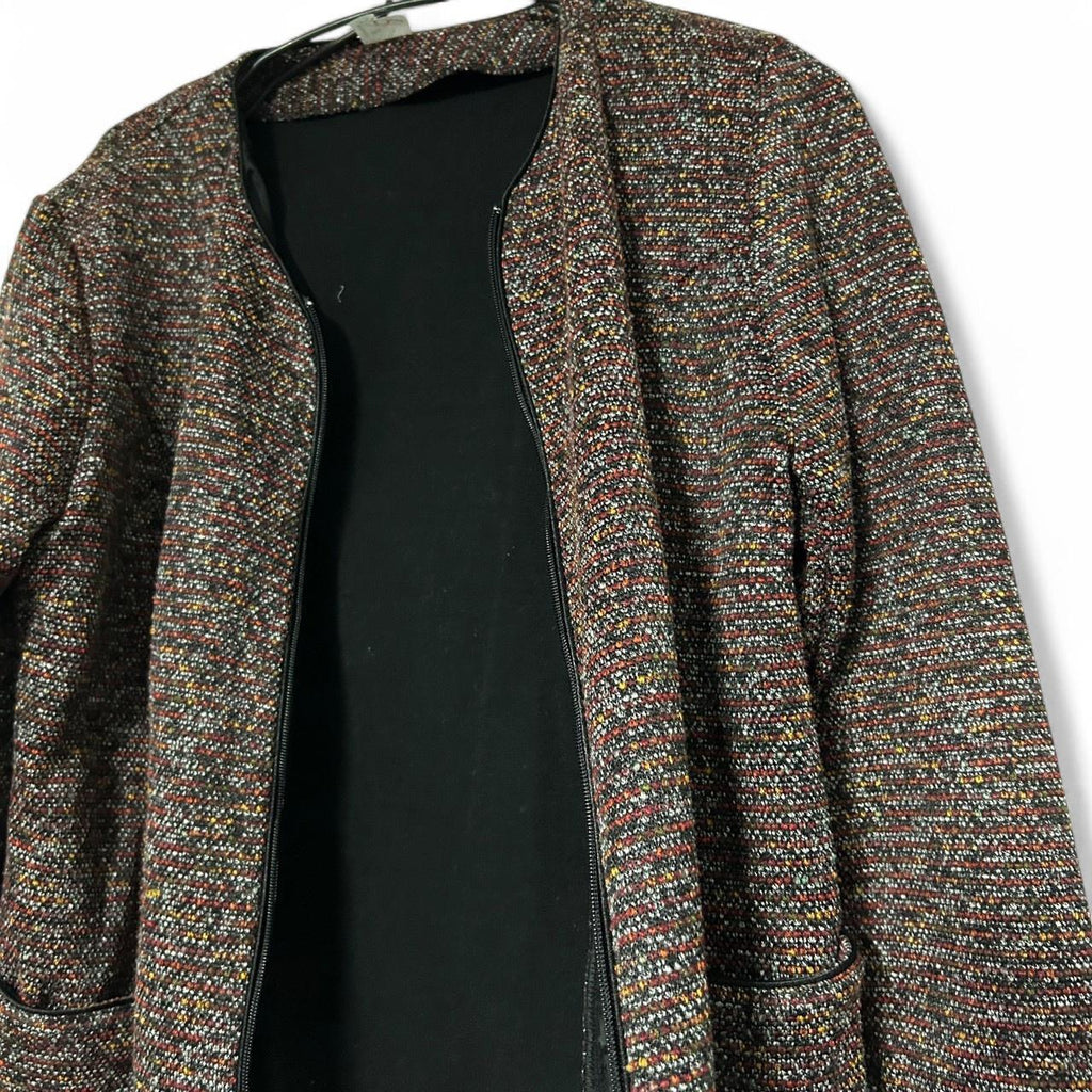 Vintage Women's Darex Red Mid-Length Knit Jacket with Subtle Sheen, One Size (27" Length, 24" Waist) - SKU 6912