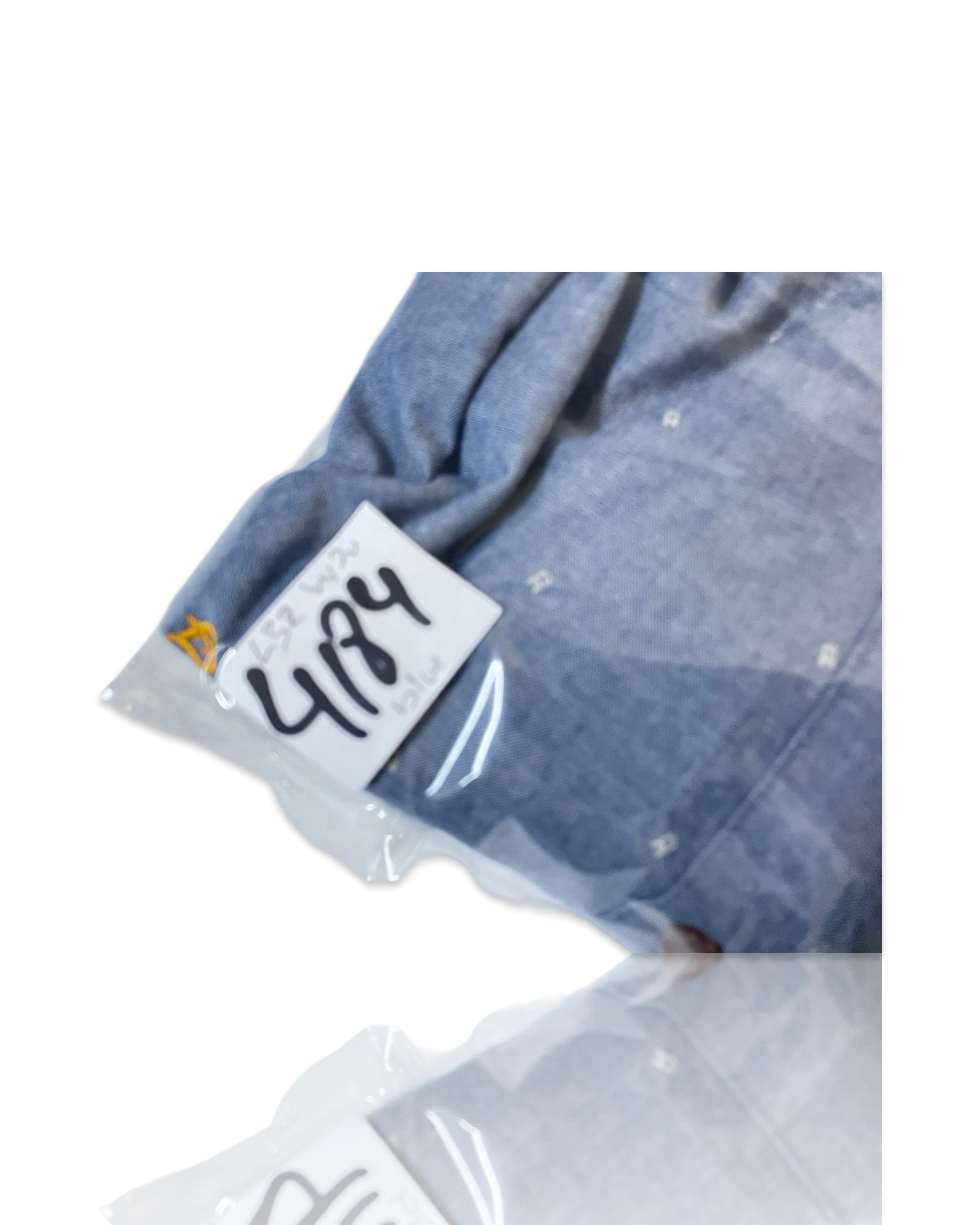 Farah Vintage Blue Pattern Slim Fit Collared Shirt Size L Embroidered|SKU 4184