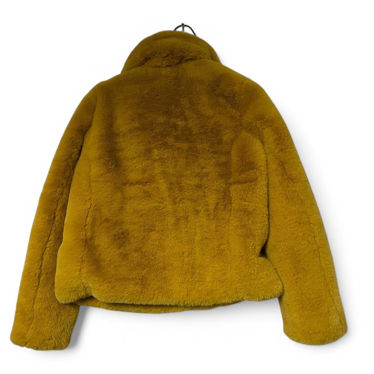 Rino & Pelle yellow faux fur jacket with heart detail #fauxfurjacket L30 W20 in medium SKU 6889