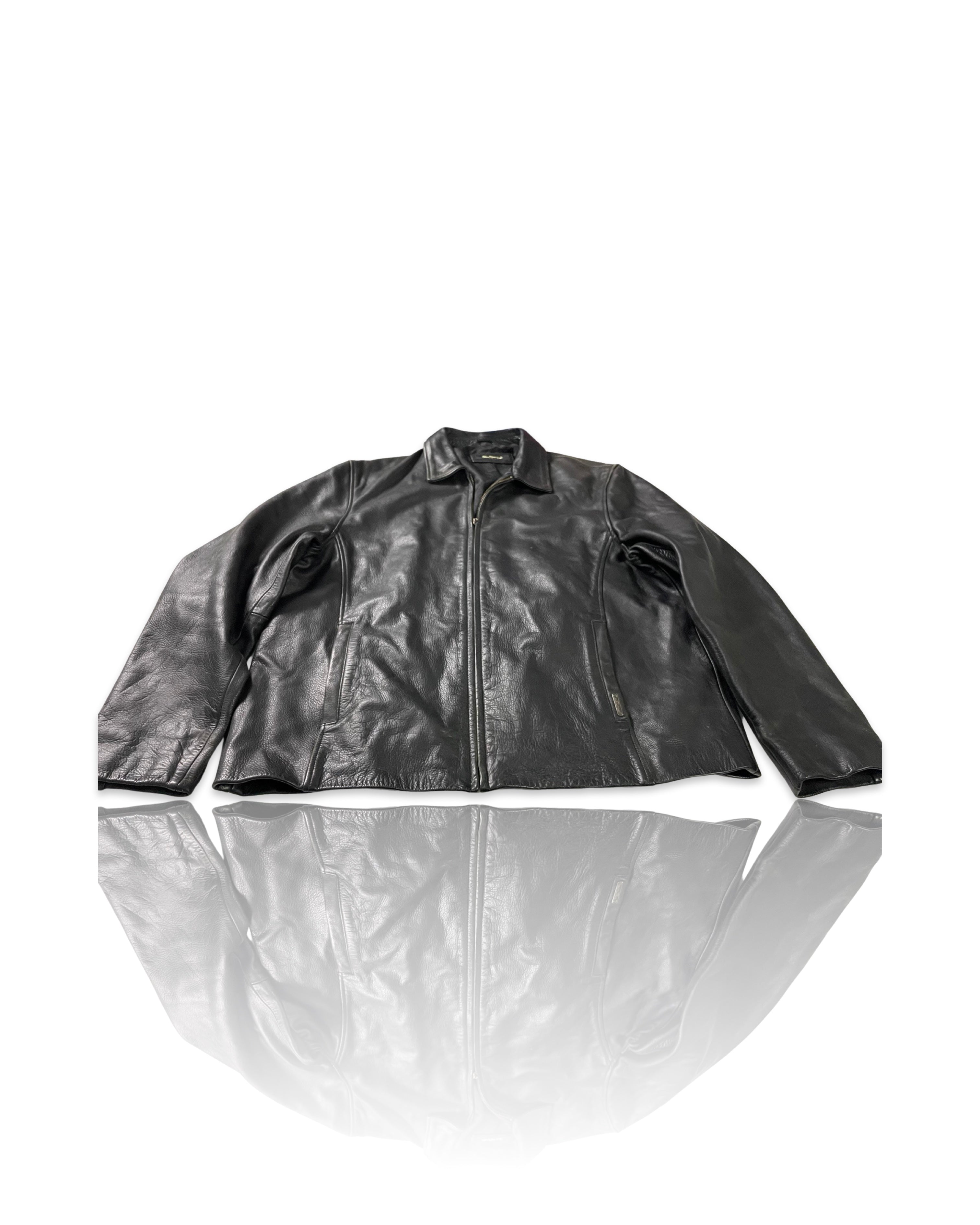 Cliche Vintage|  Vintage Ben Shermain Black Leather Bomber Jacket Men's Medium SKU 4093