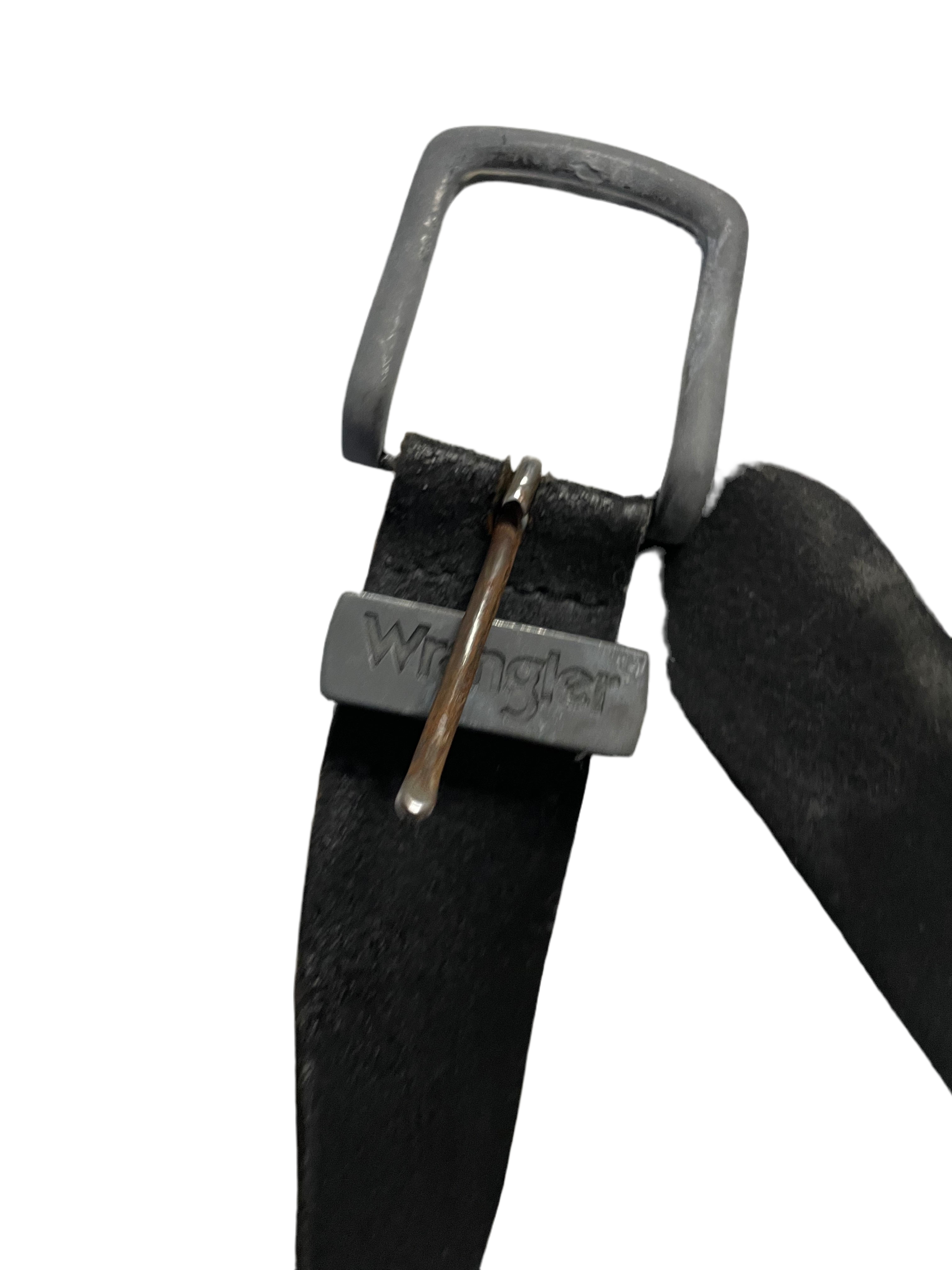 Vintage Wrangler men's black genuine leather belt| L45 | SKU 4482