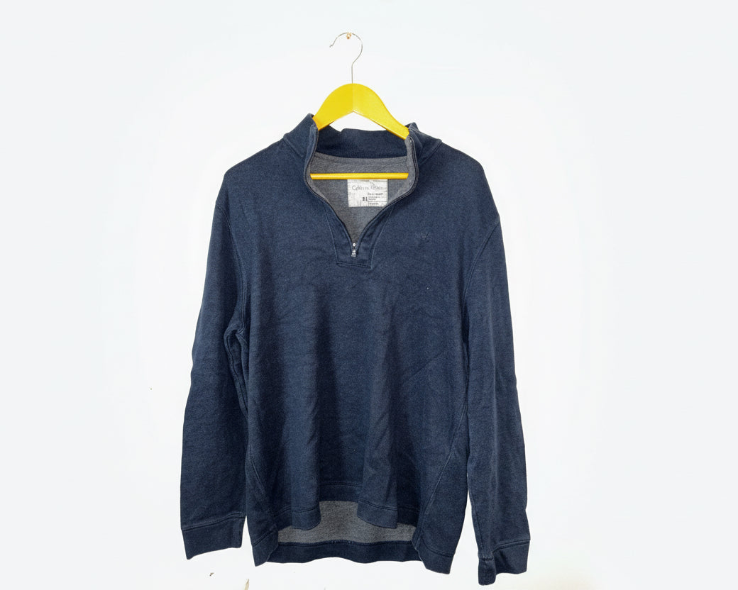 Men’s vintage Calvin Klein navy blue men's quarter-zip sweatshirt xl
