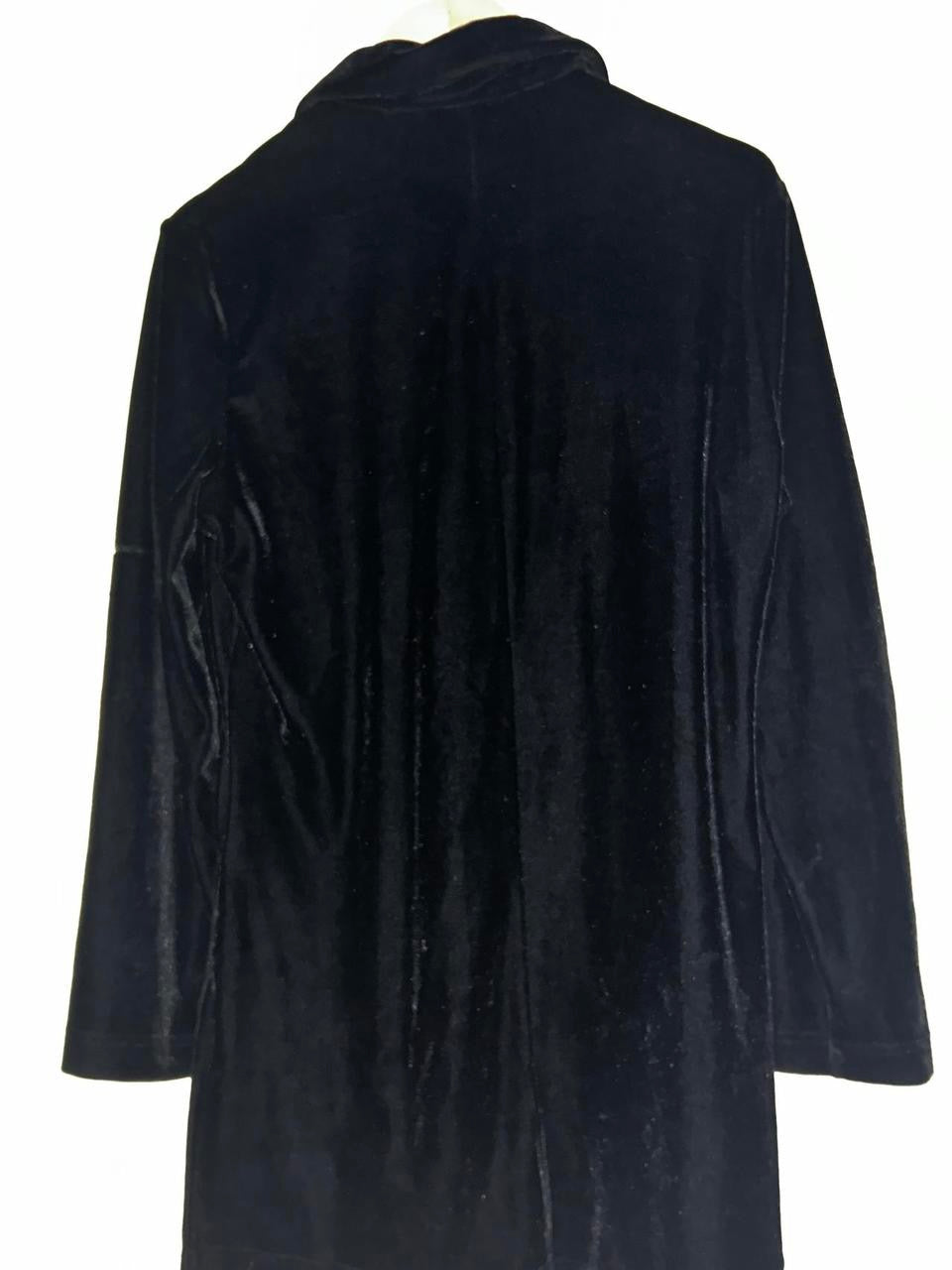 Black velvet long sleeve button-up shirt with a touch of elegance #gothic size M/L L 34 W 19 SKU 7019