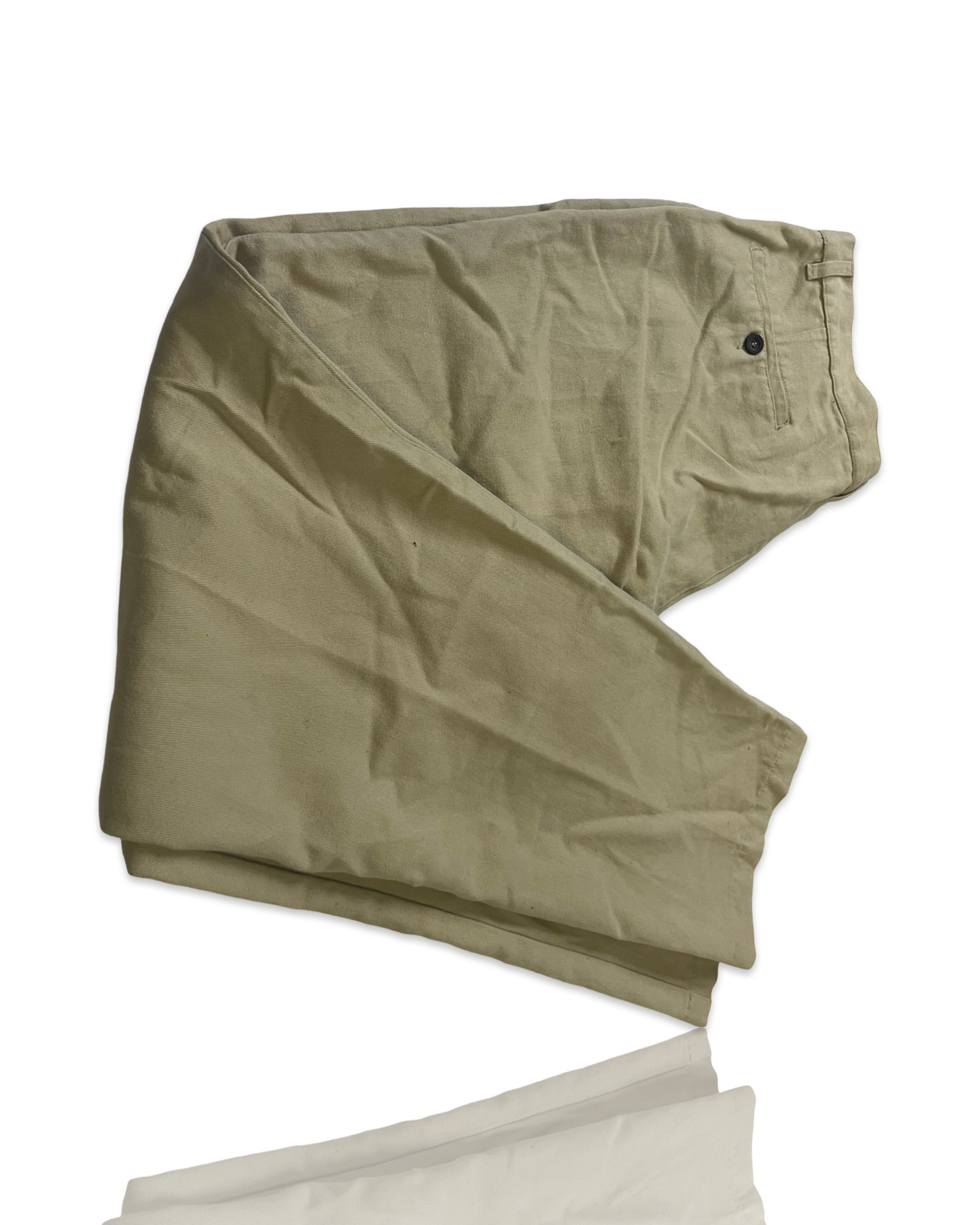 VTG 90s men’s heavy cotton  beige STRATOS MENS PEGGED CHINO TROUSERS  W36 L34 CREAM COTTON|SKU 4249