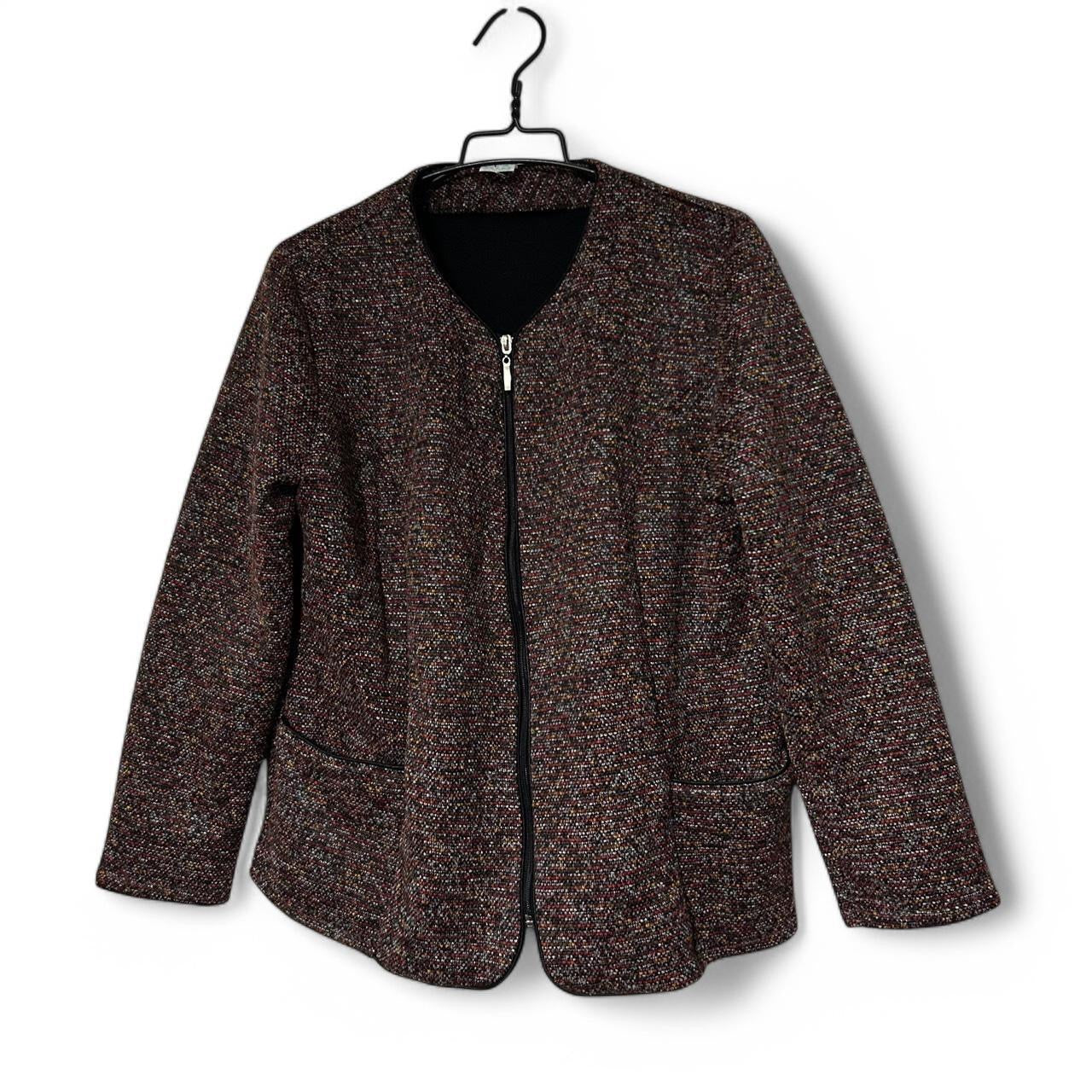 Women's Red Midleng Jacket With Subtle Sheen one size #knitwear L27 W24 sku 6912
