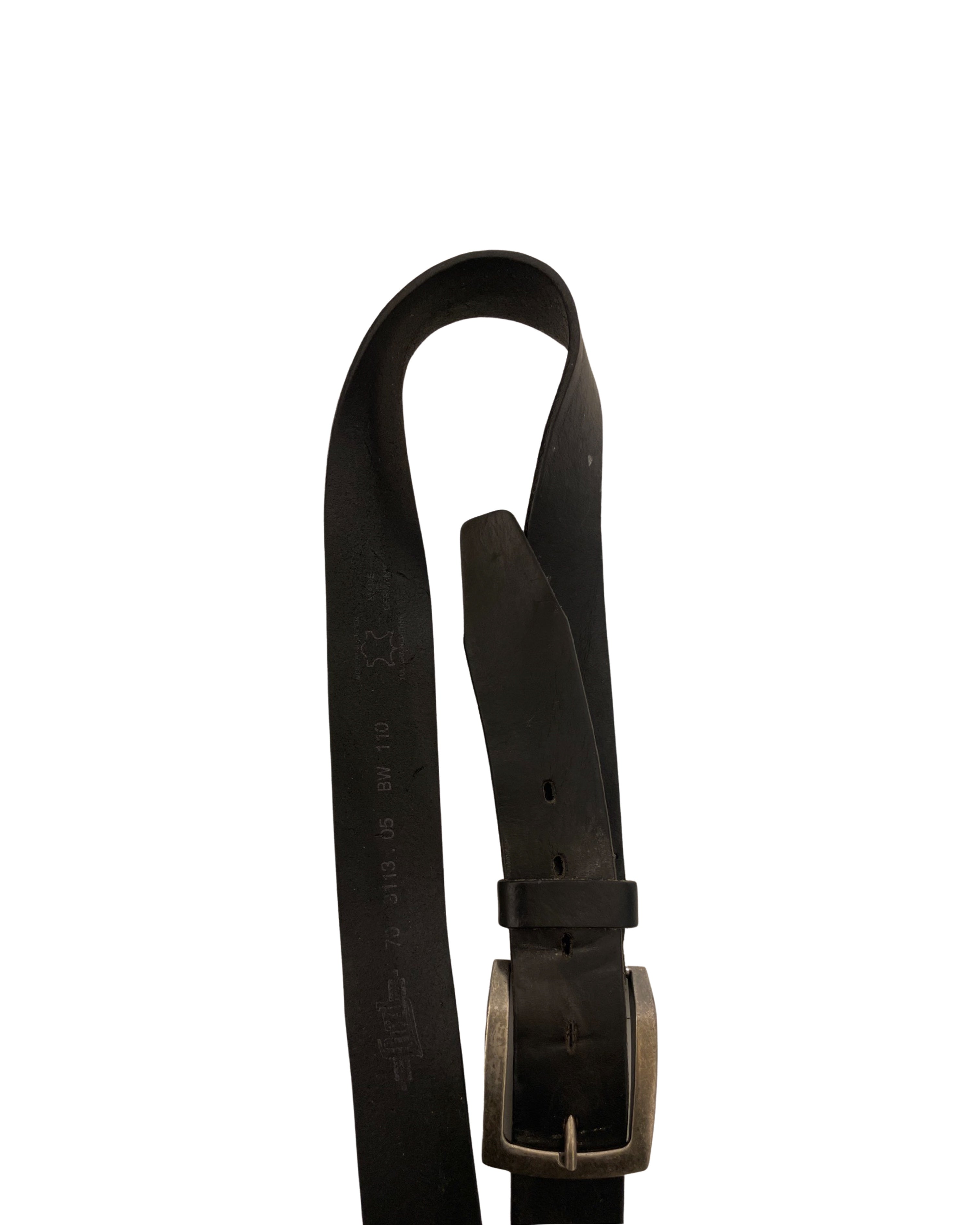 vintage black made in germany leather mens belt size M