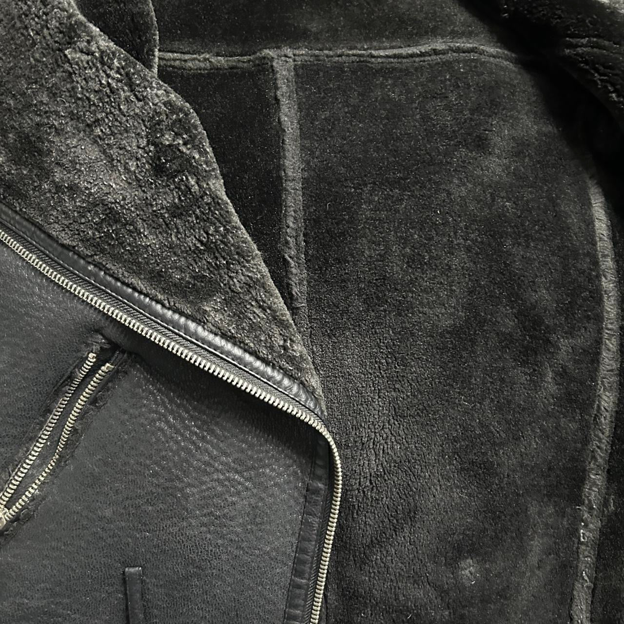 Man & Womans Black Faux Shearling Jacket Size S/M Outdoors - NO BELT  SKU 6919