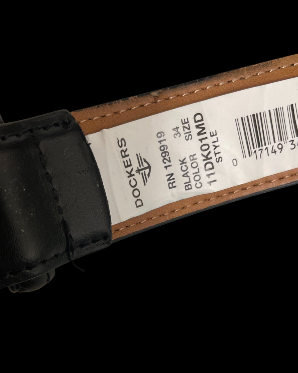 Vintage dockers black leather men genuine belt