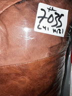 Xl Women’s Brown leather trench coat with a unique, distressed look leather #trenchcoat collar to hem 41 pit to pit 21 sku 7035