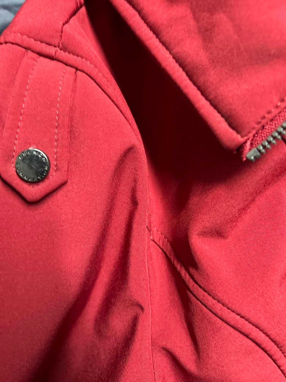 Vintage French Connection Women's Red Parka Jacket, Fleece-Lined 2-Layer Coat, Size XL - SKU 6932