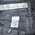 Kenneth Cole Womens Pants Size 31 Black Solid Cropped Straight Leg Slacks Cotton L30 W31 SKU 6962