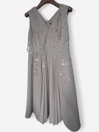 Women’s coach tan brown floral embroidered shorts knee length maxi dress with open back