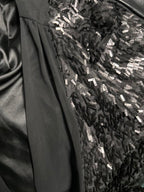 Per Una Women's Black Sequin Cropped open front Jacket Size 14 L25W17 SKU 6948