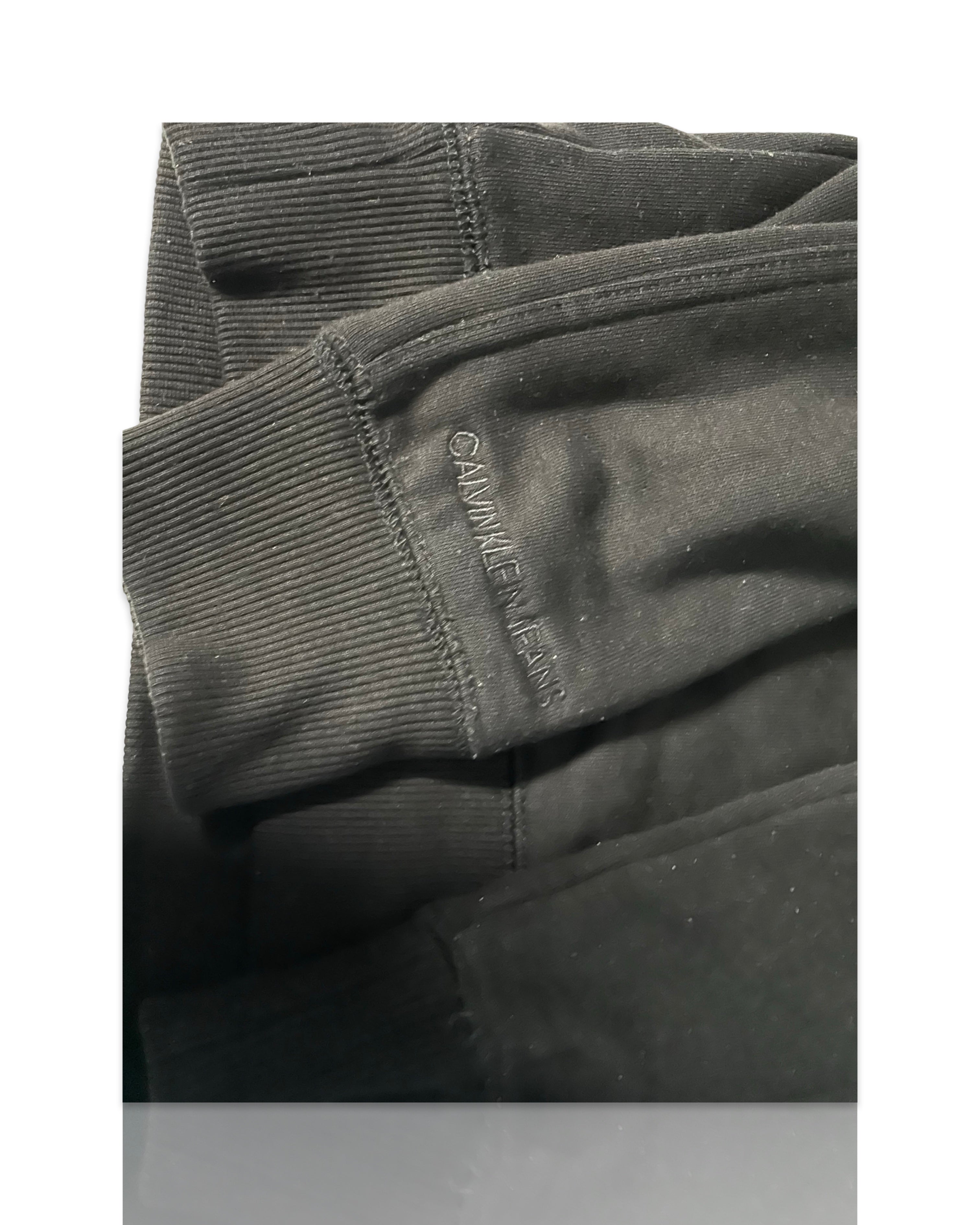 Vintage men's CALVIN KLEIN Jeans center logo black sweatshirt Size S oversize faded pullover|SKU 4243