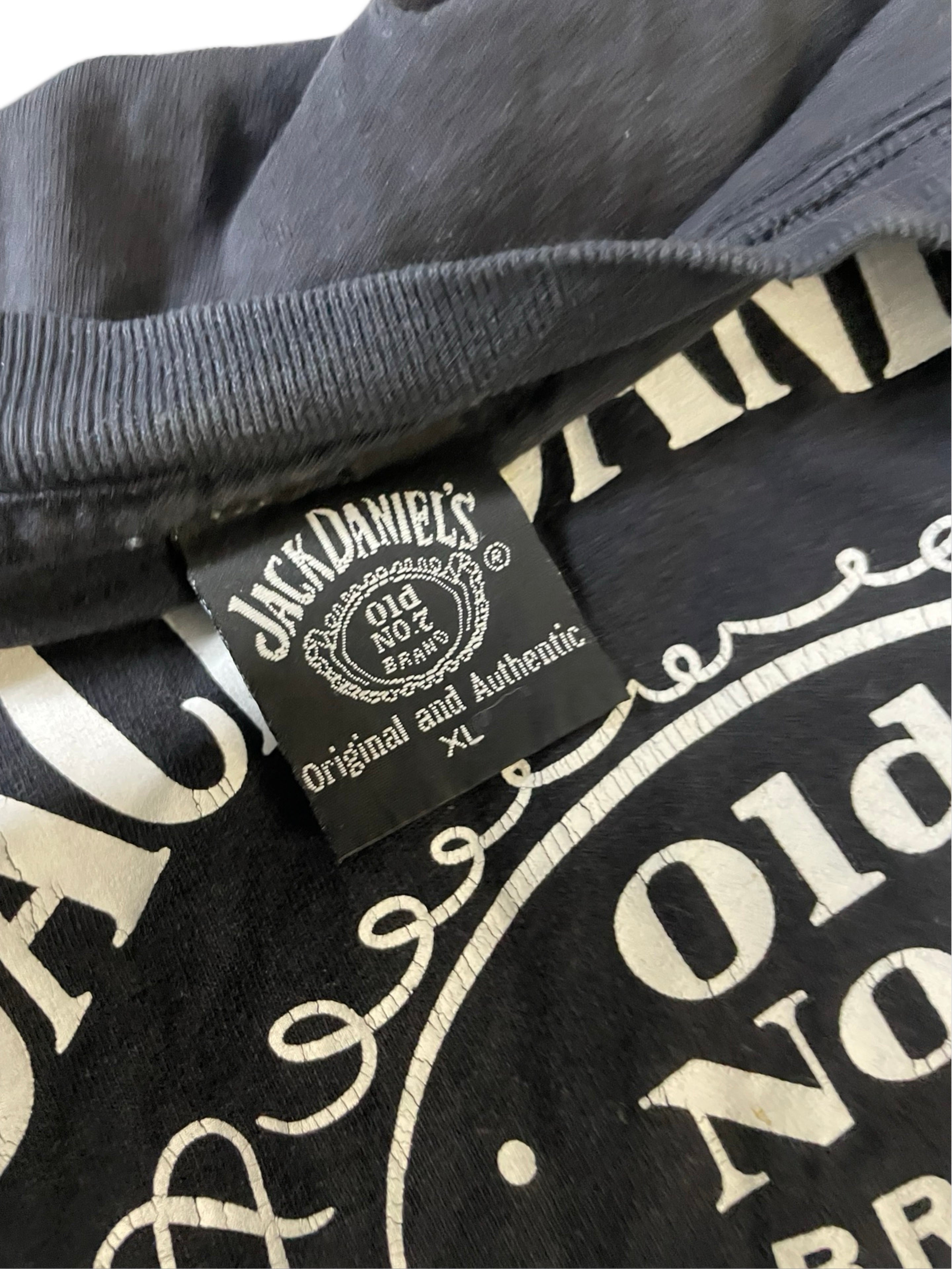 Vintage t shirt, 1980s t shirt, Jack Daniels t shirt, whiskey t shirt, motorcycle t shirt, black t shirt, vintage clothing, size XL