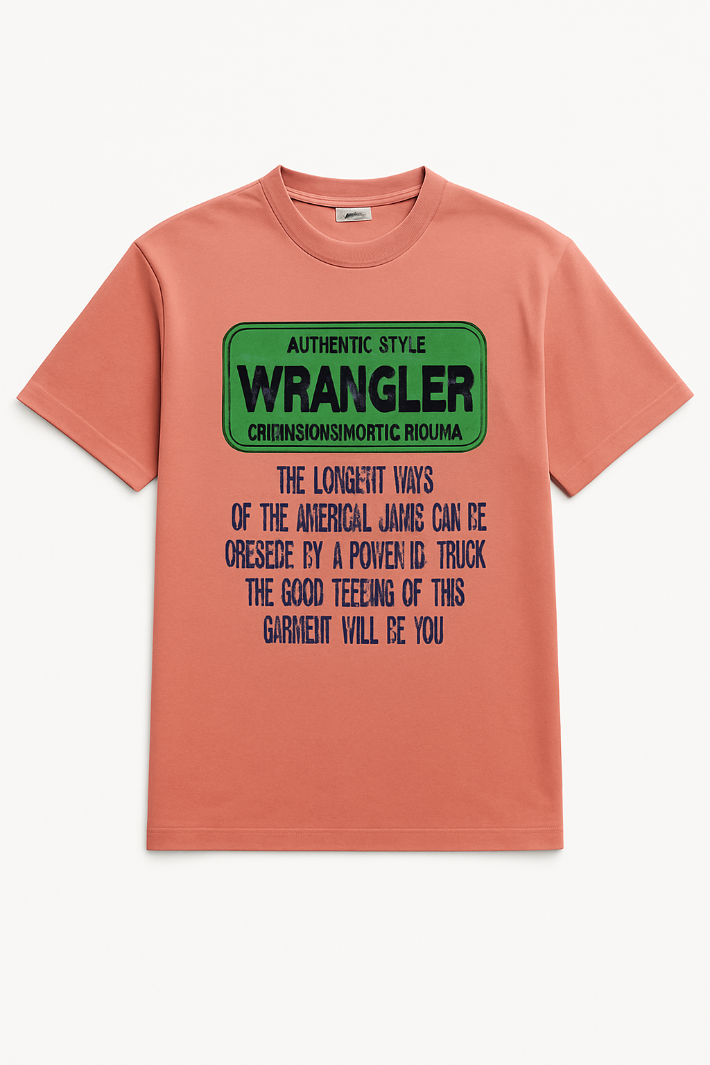 1990s Wrangler pink and green vintage t-shirt clothing in medium sku 7007