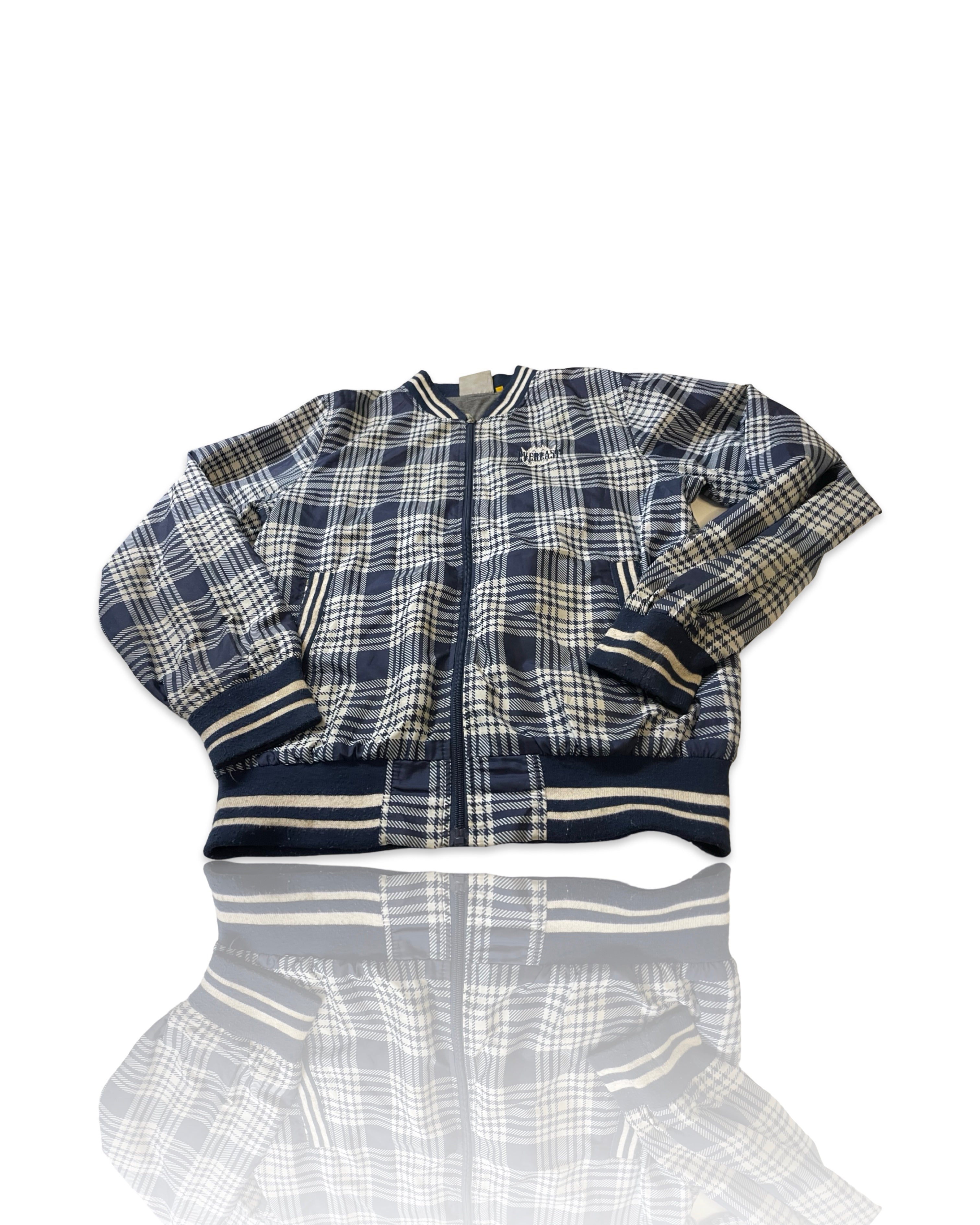 Vintage men blue & white checkered Everlast full zip jacket SKU 4290