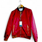 Zara Man Men’s Burgundy Bomber Jacket Size S Red Lined Full Zip Windbreaker