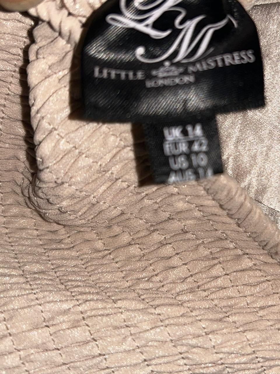 Little Mistress purple and white beaded dress with halter neck #partydress size UK 14 L 38 W14  sku 7015