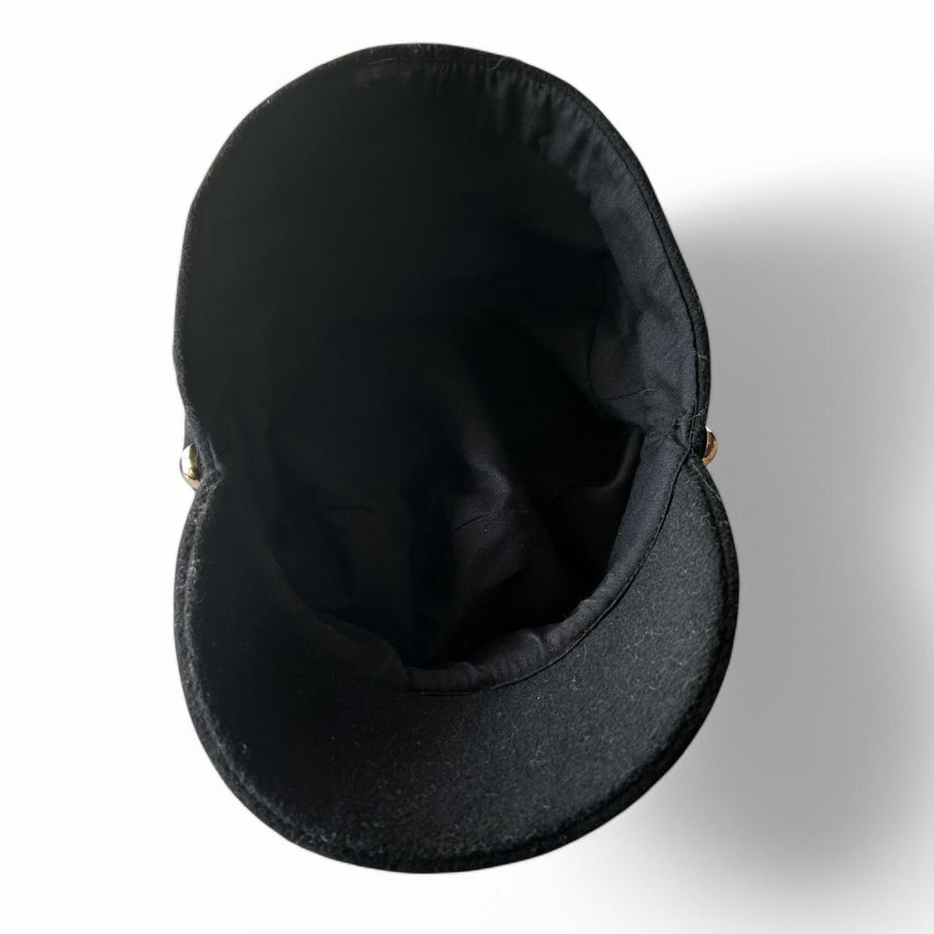 Black cotton and wool cap with braided detail #indie #grunge sku 6807