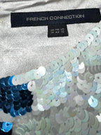 French Connection Embellished Sequin Long Sleeved Mini Dress Gold Size 14 sku 7013