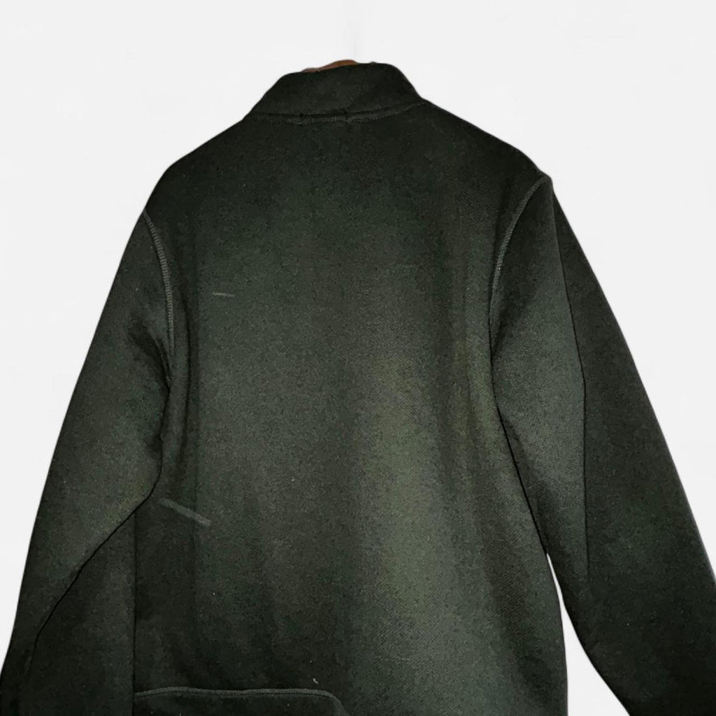 Double extra large Green fleece-lined zip-up jacket with pockets #outdoorjacket collar to hem 32 pit to pit 25 ski 7071