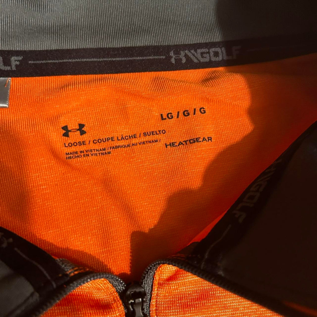Under Armour Heat Gear Loose Tech 1/4 Zip Pullover T-Shirt L/Orange Sz L Sku 6847