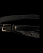 Vintage monti black leather mens belt size l