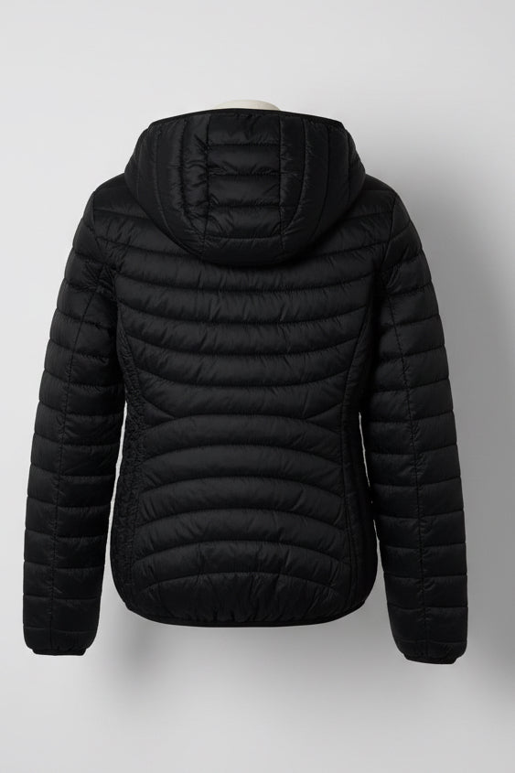 Black Puffer Jacket Women’s With Hood  L/XL sku 6910 L26 w21