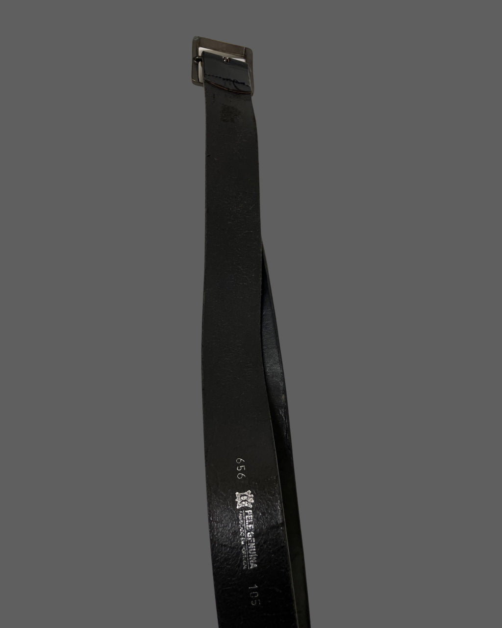 Vintage black leather mens belt size L