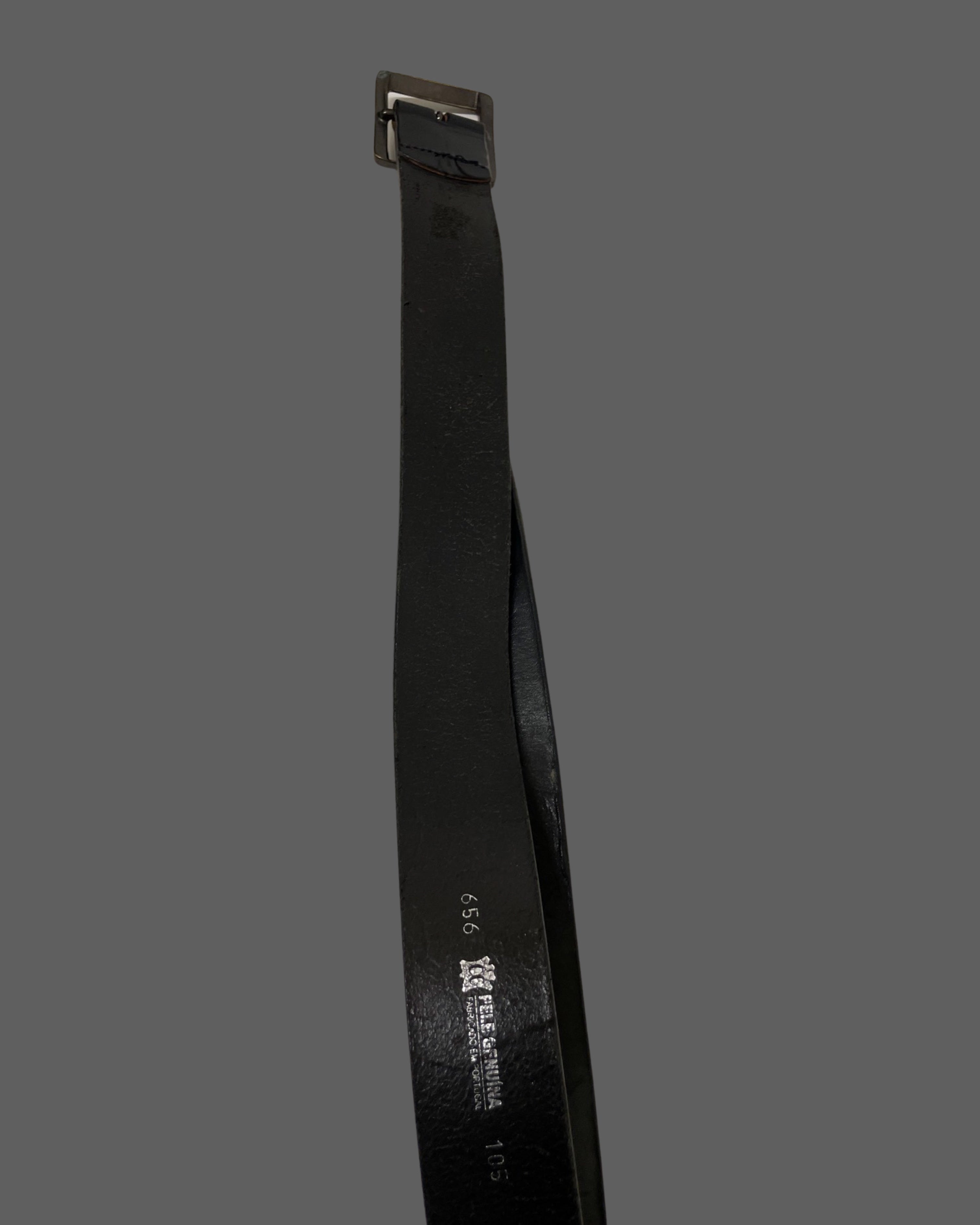 Vintage black leather mens belt size L