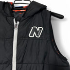 Women’s Small Black Nerf puffer vest with hood #pufferjacket L 24 W18 SKU 6886