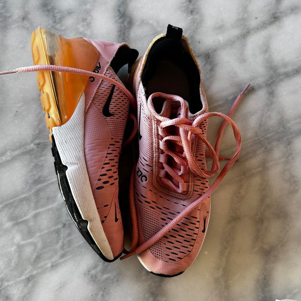 USED NIKE AIR MAX 270 SNEAKERS WOMEN SIZE 5.5 STARDUST PINKCORAL AH6789-600 SKU 6991