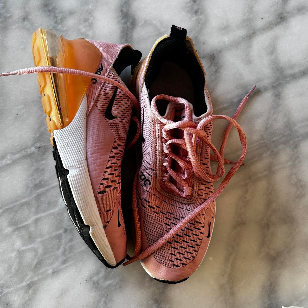 USED NIKE AIR MAX 270 SNEAKERS WOMEN SIZE 5.5 STARDUST PINKCORAL AH6789-600 SKU 6991
