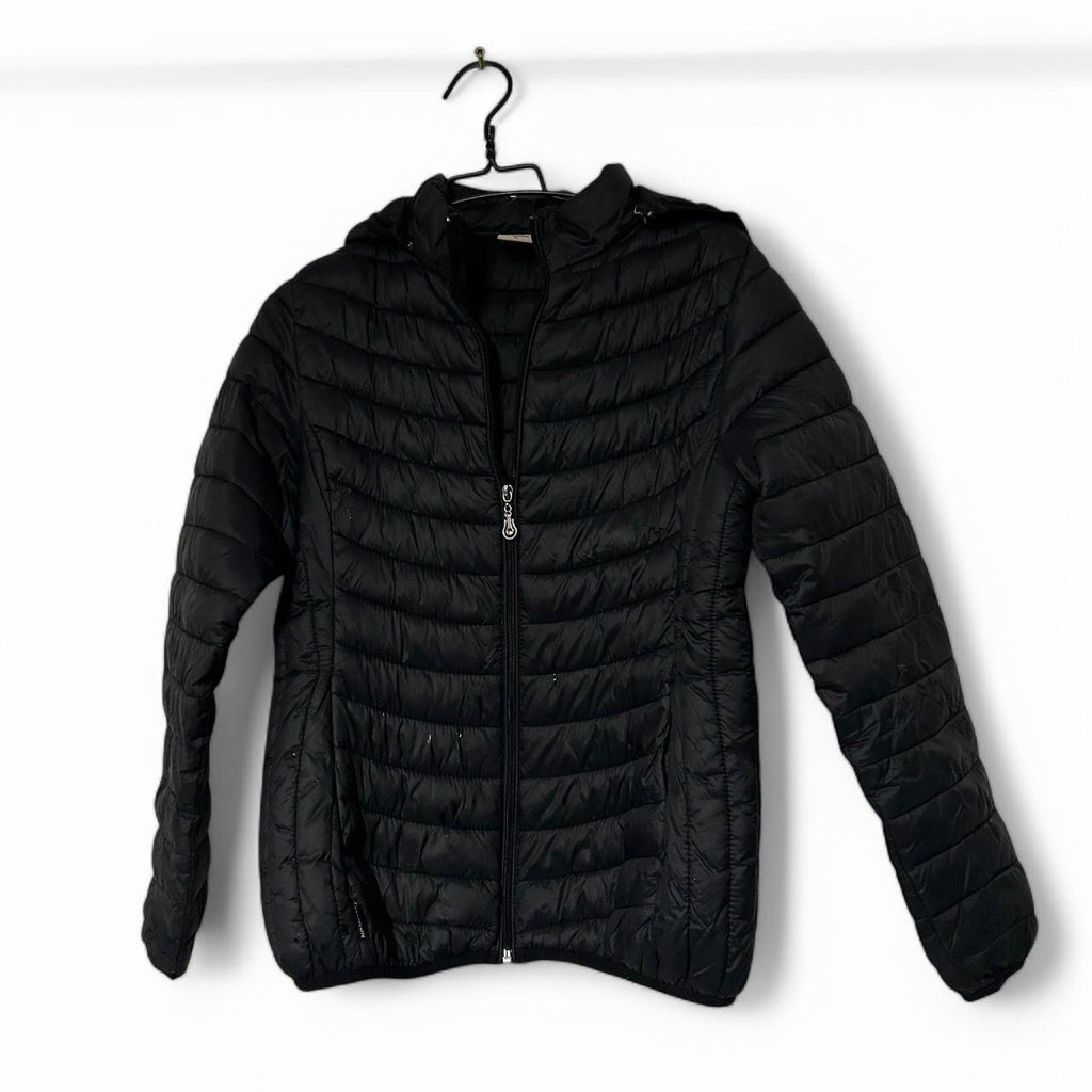 Black Puffer Jacket Women’s With Hood  L/XL sku 6910 L26 w21