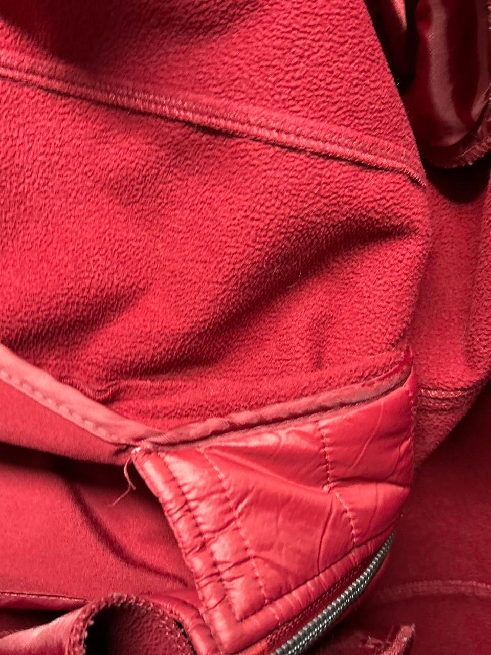 Vintage French Connection Women's Red Parka Jacket, Fleece-Lined 2-Layer Coat, Size XL - SKU 6932