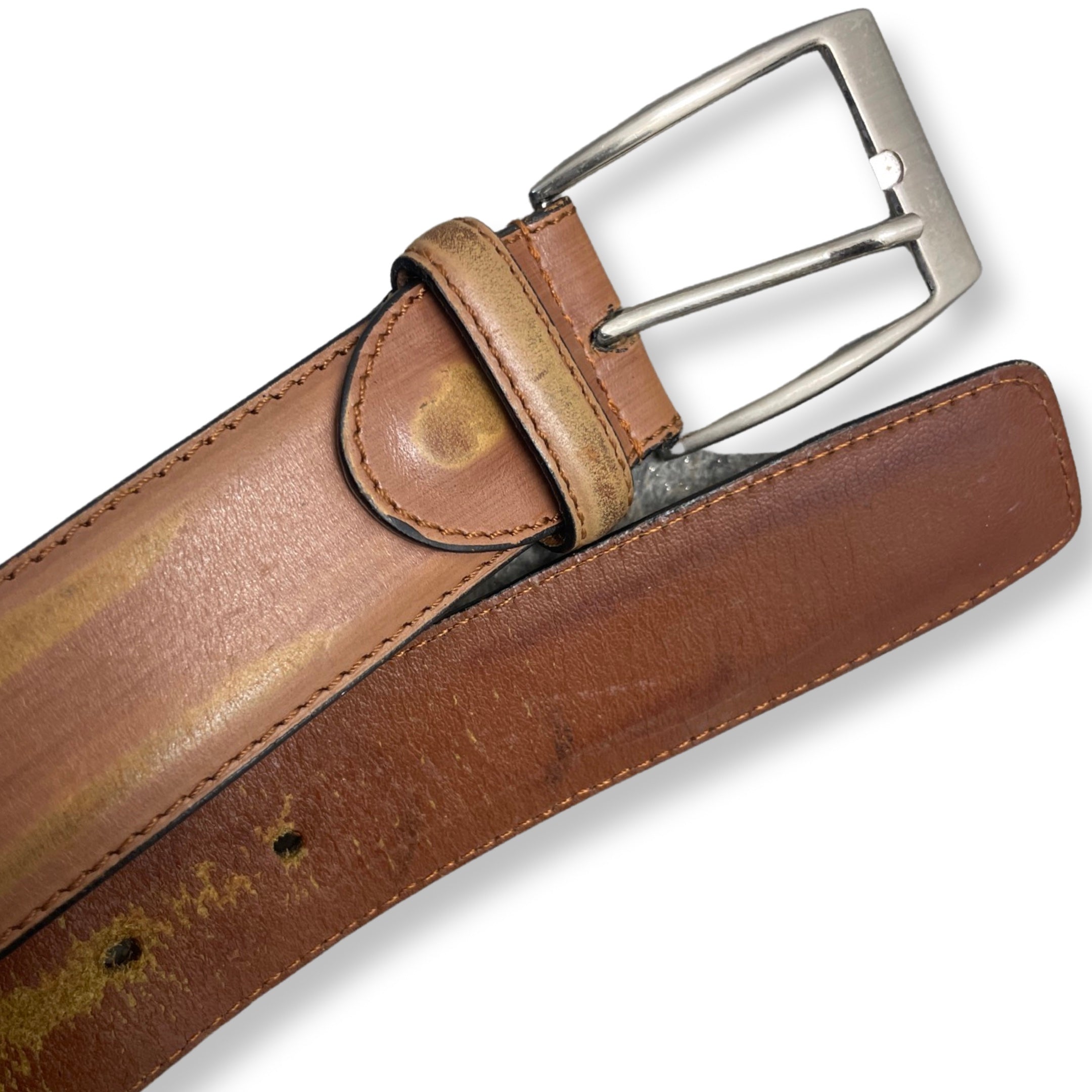 Rubynee Vintage y2k mens Loding leather brown belt